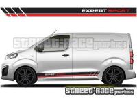 For x2 Peugeot Expert van 008 side racing stripes graphics stickers decals vinyl GTI