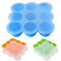 Kid Food Storage Containers Clip-on Lid Silicone Food Container Multifunctional Ice Cube Trays for Vegetable Fruit Purees Breast Milk Homemade Kid Food right