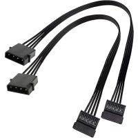 Molex IDE 4 Pin Male To 15 Pin Female SATA Power Converter Adapter Cable Hard Drive HDD SSD Power Extension Cable4 Pack