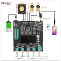 TPA3116D2 Bluetooth 5.0 2.1 Channel Power Audio Stereo Subwoofer Amplifier Board 50WX2+100W TREBLE Bass note tuning AMP A100H