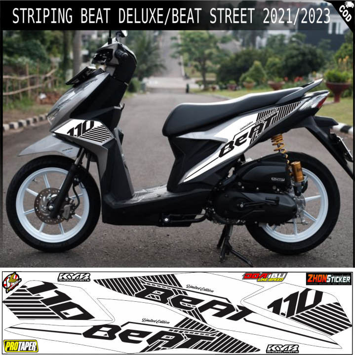 Striping Variasi Honda Beat Deluxe Beat Street Sticker Striping Malaysia Simple Elegan