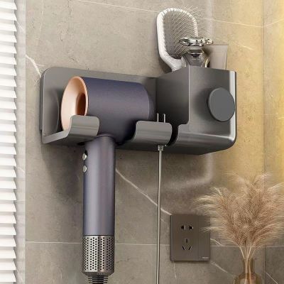 ☽✱♦ ABS Material Hair Dryer Holder Home Bathroom Wall Mounted Rack Hair Brush Organizer Storage Bracket Hair Dryer Storage Rack