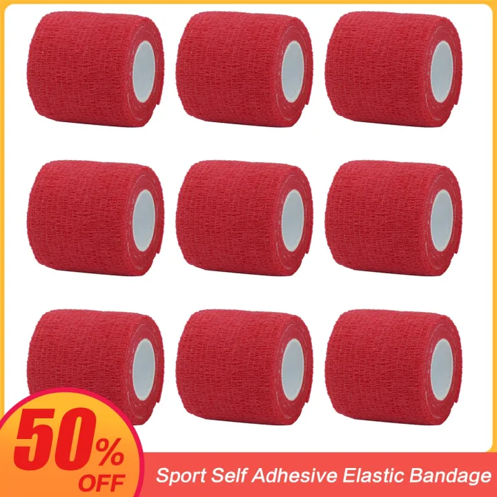 【CW】 1/6/10Pcs gules Sport Self Adhesive Elastic Bandage Wrap Tape Elastoplast For Knee Support