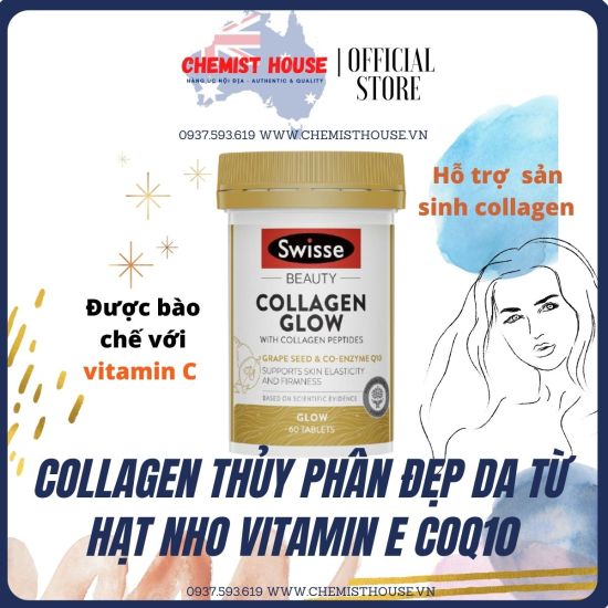 Hàng chuẩn úc swisse beauty collagen glow - collagen thủy phân đẹp da - ảnh sản phẩm 1