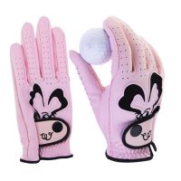 ✴❃♦ Womens Golf Glove All Weather Leather Cartoon Golf Gloves Left And Right Both Hand Glove Soft And Comfortable