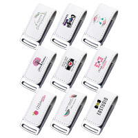 Jaster 10 pcs Lot USB Flash Drive ฟรีโลโก้ที่กำหนดเองไดรฟ์ปากกาหนัง Memory Stick กล่องสีขาว pendrive 128GB 64GB การพิมพ์สี...