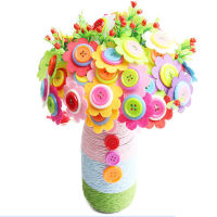 Homemade Felt Flower Vase Arts Craft Kit DIY Game Toy Activity Gift for Children Kids DIY Handmade Crafts Puzzle Set