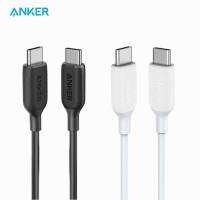 Anker 543 USB-C ไปยัง USB-C ประเภท C 60W-100W Powerline III สายชาร์จเร็วสำหรับ Samsung Galaxy S20บวก S9 S8บวกที่ชาร์จสายเคเบิลโทรศัพท์