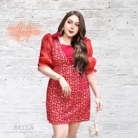 ส่งฟรี BELLA ชุดกระโปรง พลัสไซส์ ผ้าแก้วลูกไม้ DS41 L 40-44นิ้ว เดรสสาวอวบออกงาน (แบรนด์ไทย)