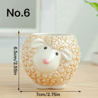 Cute Animal Flower Pot Planter Indoor Ceramic Vase Desktop Ornaments Home Decor Garden Decoration Succulent Plant Pot