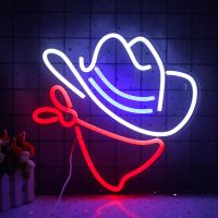 Ineonlife Custom Cowboy Hat Neon Sign LED Lights House Aesthetic Restaurant BAR Livingroom Wall Decoration Personalized Art Lamp