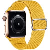 สายไนลอนสำหรับสายคาด Apple Watch 44มม. 40มม. 41มม. 45มม. 42มม. 38มม. 49มม. สร้อยข้อมือยางยืดปรับได้ IWatch Series 8 Ultra 7 6 Se 5 3สาย