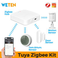 Tuya Zigbee Hub Gateway Bridge,เซ็นเซอร์ประตู Zigbee,เซ็นเซอร์ความชื้นอุณหภูมิ Zigbee,Zigbe PIR Motion Sensor, Smart Life App