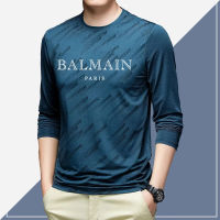 Original Balmain∮ Paris Men S Crew Neck Long Sleeve Running Shirts Quick Dry Athletic Shirt Workout Training Top Moisture Wicking Performance Long Sleeve T-Shirt