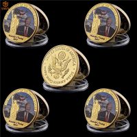5Pcs Gold Plated 99.9 US 45th President Donald Trump Metal Challenge Coin Gift Free Shipping