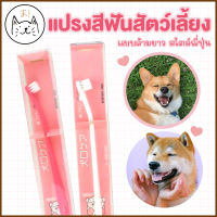 KUMAま แปรงสีฟันแมว ด้ามยาว นิ่ม แปรงง่าย แปรงสีฟันสุนัข แปรงสีฟันสัตว์เลี้ยง แปรงฟันหมา แมว