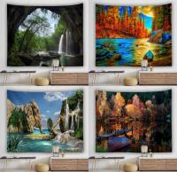 Wholesale 3D Beach Towel Waterfall Landscape Beautiful Forest Stream Printing Wall Carpet Yoga Mat Home Decor Big Lake Tapestry