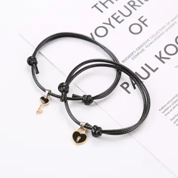 Heart Lock Bracelet with Lock Key Pendant Couple Sets : Amazon.ae: Fashion