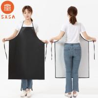 SXSA เสื้อผ้าทำงานในครัวทำจากหนัง PVC หนาแบบปรับได้กันคราบน้ำมันกันเปื้อนผ้ากันเปื้อนทำอาหารผ้ากันเปื้อนพ่อครัว