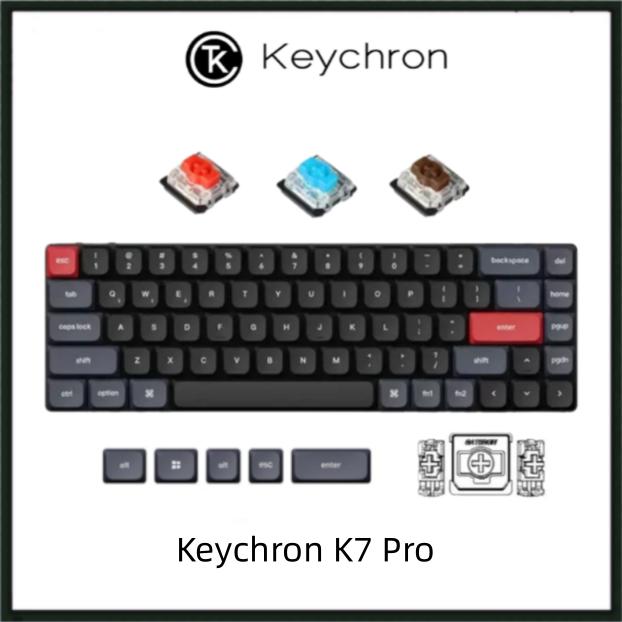 Keychron K7 Pro Bluetooth/แป้นพิมพ์แบบมีสาย QMK/ผ่านแป้นพิมพ์ Hot Swap