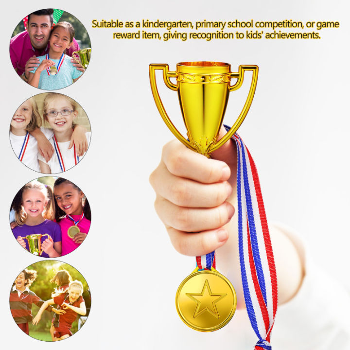 jiogein-18-pcs-award-trophy-and-18-pcs-medals-for-children-first-place-winner-award-toys-for-sports-parties-tournaments-games-competitions