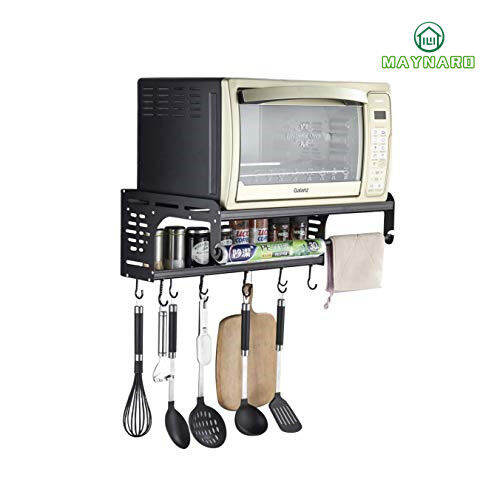 Multifunctional Double Bracket Aluminum Microwave Oven Wall Mount Shelf