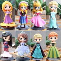 QPosket Princess Big Eyes Jasmine Mulan Ariel Arale Belle Snow White Elsa Anna Cinderella Sofia Rapunzel Q posket PVC Figure Toy