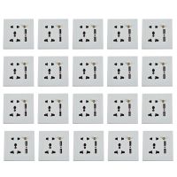 20X 2.1A Dual USB Wall Charger Socket Adapter Universial Power Outlet Panel Wite Switch