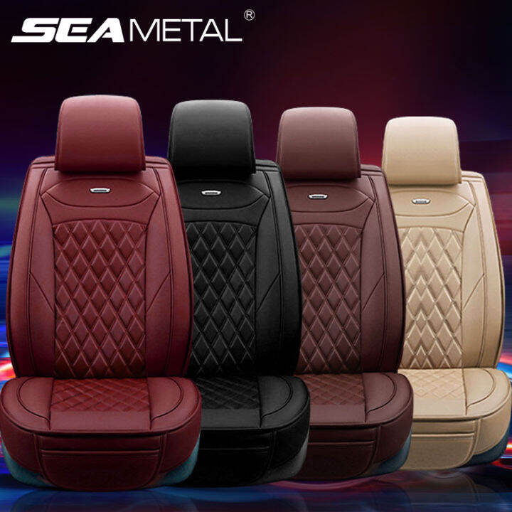 Four Seasons Universal Auto Seat Cushion Leather Car Seat Covers with Storage Bag Car Interior