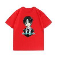 สี HUNTER×HUNTER อะนิเมะแขนสั้น Chrollo Lucilfer เสื้อยืดแขนสั้นผ้าฝ้ายพิมพ์ลายสุดหล่อสำหรับทั้งชายและหญิง [ขายด่วน]