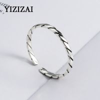 YIZIZAI Color Braided Texture Twist Female Couple Rings Jewelry