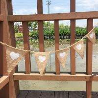 ปาร์ตี้ธง Candy Bar ตกแต่ง Jute ประเทศงานแต่งงานตกแต่ง Bunting Jute Garland Burlap Bunting แบนเนอร์ธงฮาวาย-Giers