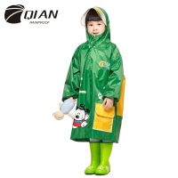 QIAN RAINPROOF Kids Rain Coat Children Rainwear Funny Cartoon Waterproof Animal Rainsuit Transparent Big Brim Cloak Raincoat