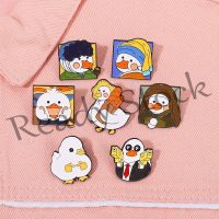 【hot sale】 ♀☢™ B36 Funny Duck Enamel Pin Cute Oil Painting Duck Brooch Badges Lapel Pin Creative Cartoon Animal Badge Jewelry Gift