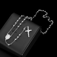 2021 Christian Jesus Single Titanium Cross Necklace Stainless Steel Gold Silver color Prayer Choker Cross Pendants Men Jewelry Fashion Chain Necklaces