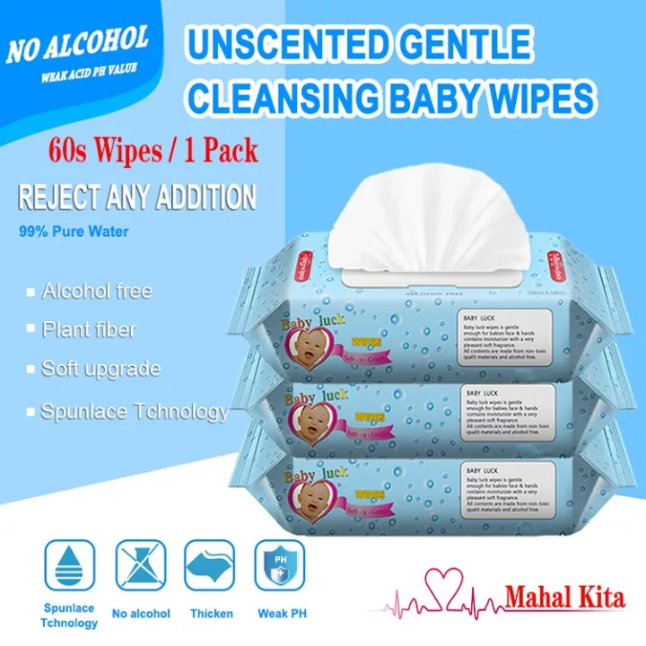 Mahalkita 60sheets 1 pack Newborn Kids Clean Care Baby Wipes Alcohol ...