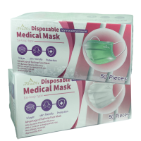 หน้ากากอนามัย แมส แมสก์ มาส์ก เรือนแก้ว Medical Disposable Face Mask หน้ากากอนามัยทางการแพทย์ แมสการแพทย์ สีขาว สีเขียว