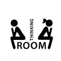 Removable Thinking Pattern Room Tolite WC Decoration Sticker Toilet Door Mark Decal