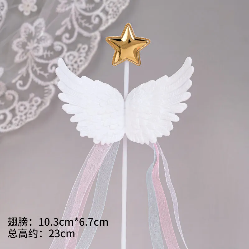 Christening/Communion/New Baby Angel Wings Sugar Cake Decorations - Pa -  Stef Chef