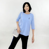 PORTLAND เสื้อยืดแขน 3 ส่วน (สีฟ้า) / Sleeve Tee (Blue)