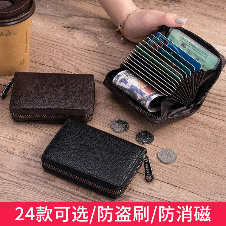 กระเป๋าใส่บัตรผู้หญิง-anti-demagnetic-ผู้ถือบัตรป้องกันการโจรกรรมใบรับรอง-multi-card-holder-กระเป๋าใส่บัตรชายสั้นความจุสูงออร์แกนซองการ์ด-m01x