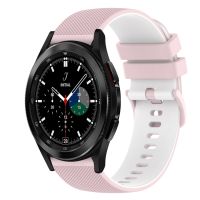 สำหรับ Samsung Galaxy Watch4แบบคลาสสิก46มม. 20มม. แถบสองนาฬิกาซิลิโคนสีลายตารางหมากรุก