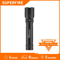 SUPERFIRE GTS6 7W ไฟฉาย LED ทรงพลังสุด5โหมด Type-C แบบชาร์จไฟได้สร้างขึ้นใน18650แบตเตอรี่อัลตร้าสดใสไฟฉายตั้งแคมป์