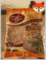{ Deli Sun } Plain Whole Wheat  flour Wraps  10 SHEETS Size 250 g.