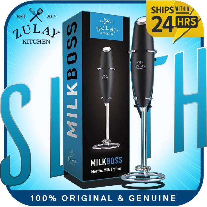 Zulay Original High Powered Milk Frother Electric Handheld Foam Maker for  Lattes, Cappuccinos, Matcha, Frappes and More (Metallic Blue) 