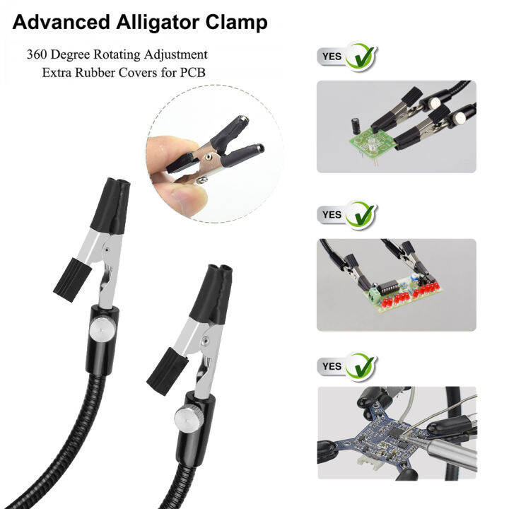 newacalox-led-3x-magnifier-bench-vise-table-clamp-soldering-helping-hand-soldering-station-usb-5pc-flexible-arms-third-hand-tool