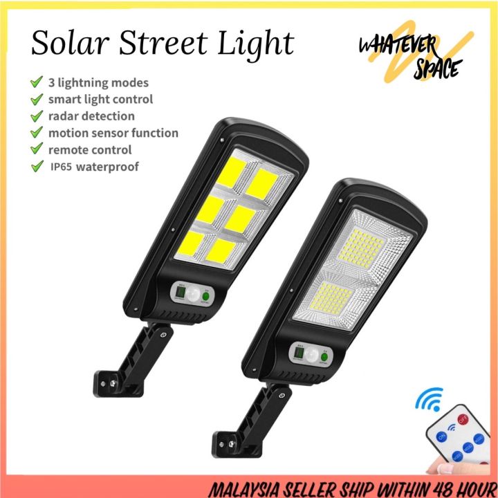 Solar Street Path Light Outdoor 120LEDs Radar Sensor Remote