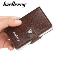 Baellerry Men Card Holder Small Buckle Passport Clip Automatic Elastic Card Metal Aluminum Wallets for Male carteira masculina