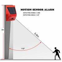 110 Decibels Solar Sound Alert Flash Warning Sound &amp; Light Alarm Motion Sensor Siren Strobe Security Alarm System