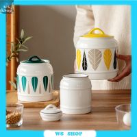 Ceramic airtight jar with lid large-capacity household portable snack tea storage jar ceramic sugar bowl grain storage jar